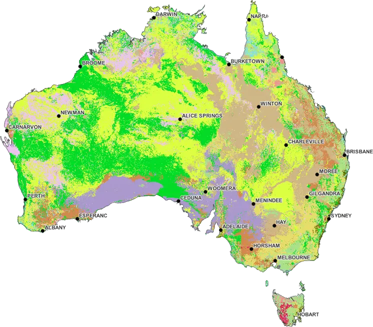 Carte des sols d'Australie