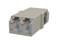 Adaptateur fibre optique LC Duplex avec obturateur, beige - Vue de face