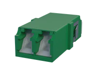 Adaptateur fibre optique LC Duplex avec obturateur, vert - Vue de face