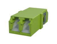 Adaptateur fibre optique LC Duplex avec obturateur, vert citron - Vue de face