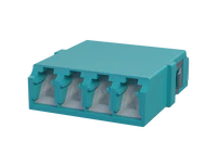 Adaptateur fibre optique LC Quadplex avec obturateur, Aqua - Vue de face