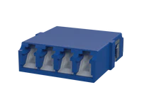 Adaptateur fibre optique LC Quadplex à obturateur, bleu - Vue de face