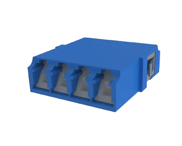 Shuttered LC Duplex Fibre Optic Adapter, Green - Front View