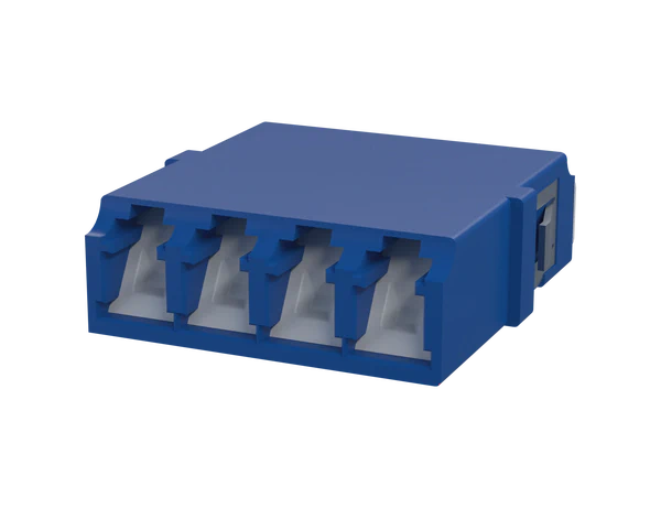 Adaptateur fibre optique LC Duplex avec obturateur, vert - Vue de face