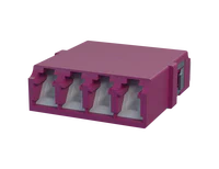 Adaptateur fibre optique LC Quadplex avec obturateur, Erika Violet - Vue de face