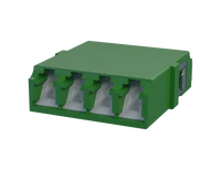 Adaptateur fibre optique LC Quadplex avec obturateur, vert - Vue de face