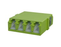 Adaptateur fibre optique LC Quadplex avec obturateur, vert citron - Vue de face