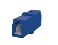 Adaptateur fibre optique LC Simplex avec obturateur, bleu - Vue de face