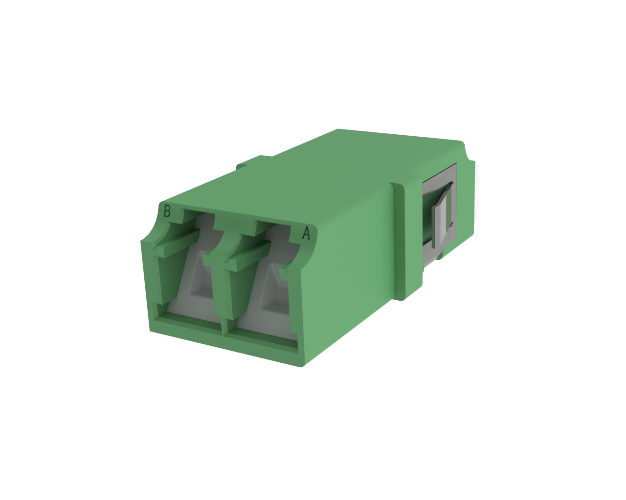 Adaptateur fibre optique LC à obturateur - Vue de face