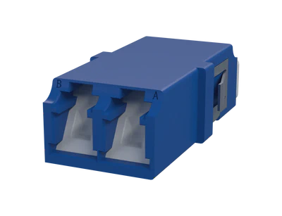 Adaptateur fibre optique LC obturateur - Vue de face
