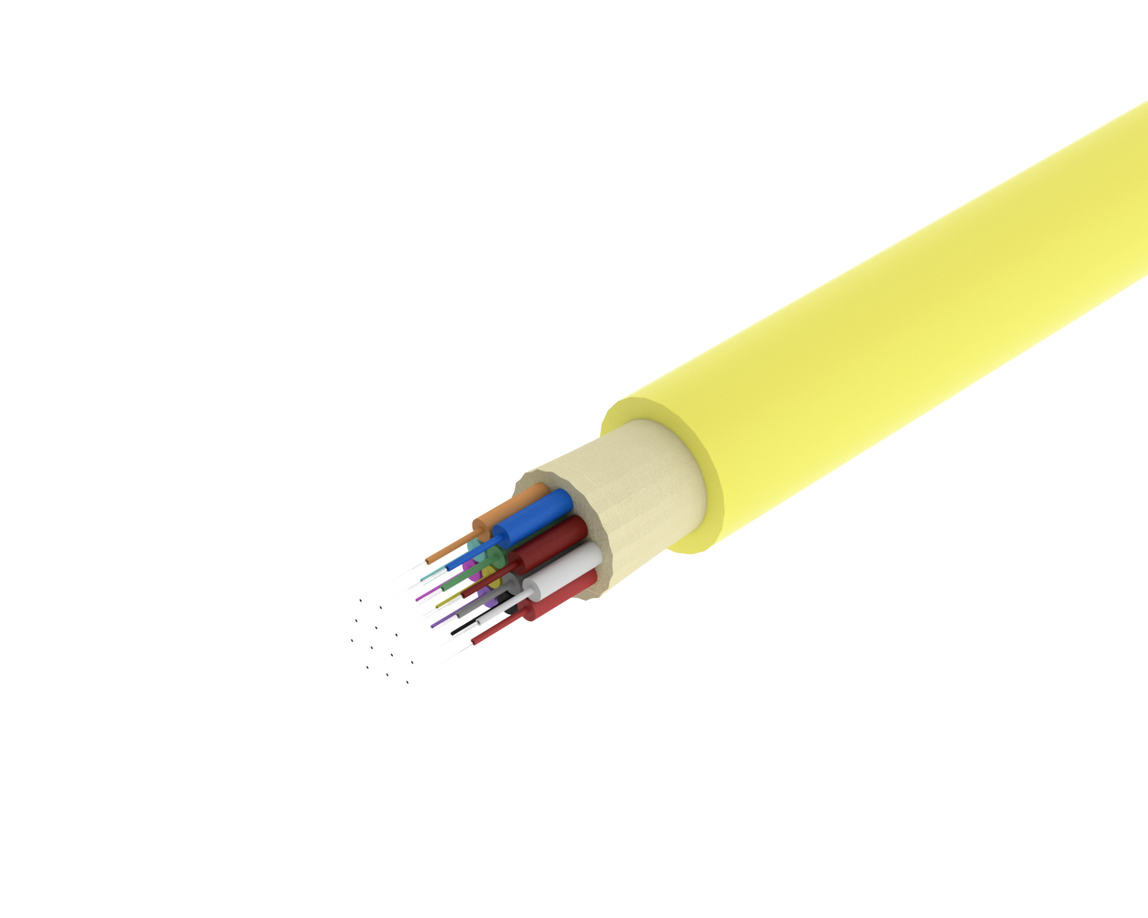 Câble intérieur/extérieur TightBEND™ 12 fibres à structure serrée, monomode, jaune