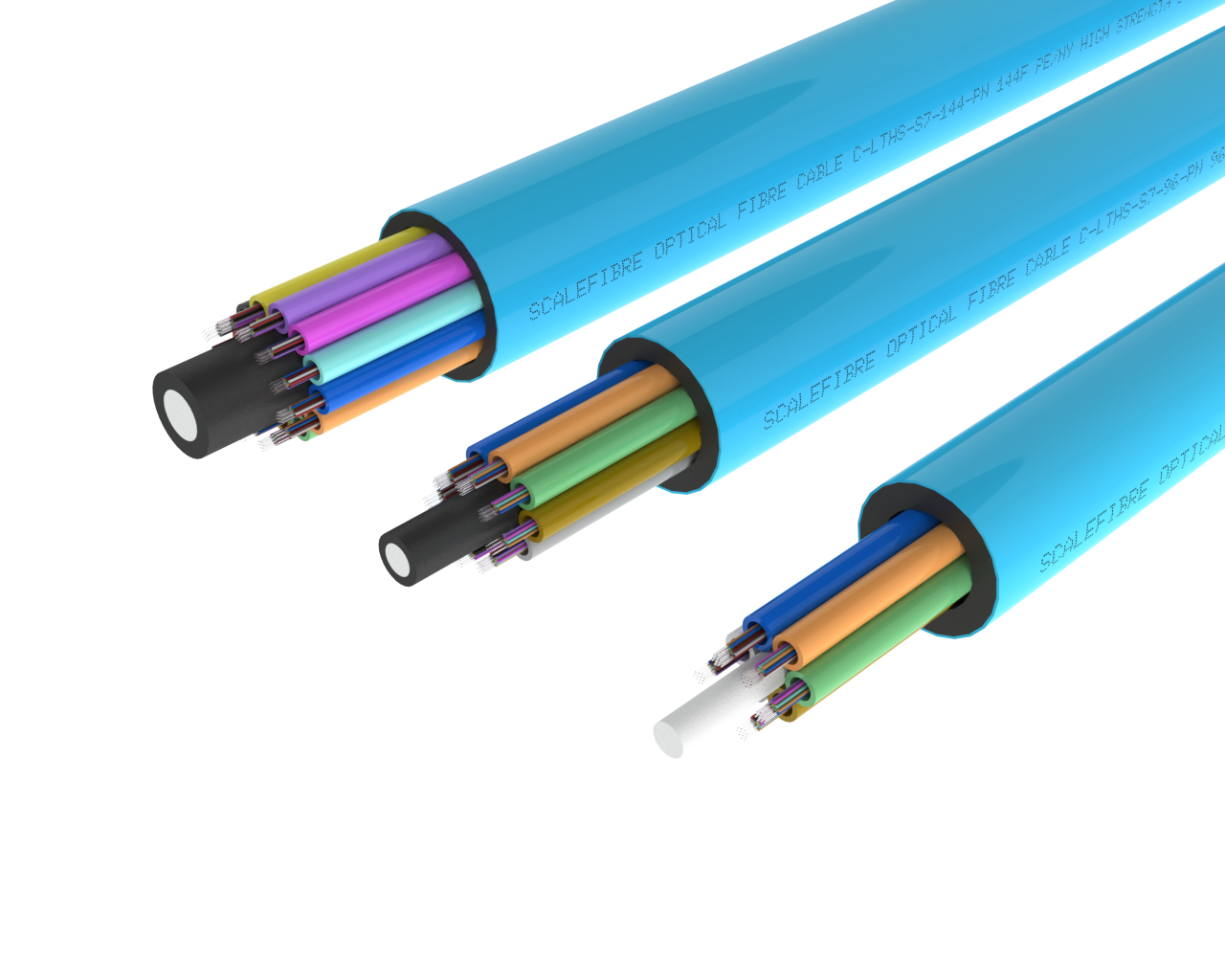 Câble à fibre optique extérieur à tube libre haute résistance HS1 – gaine PE/NY, 72, 96 et 144 fibres