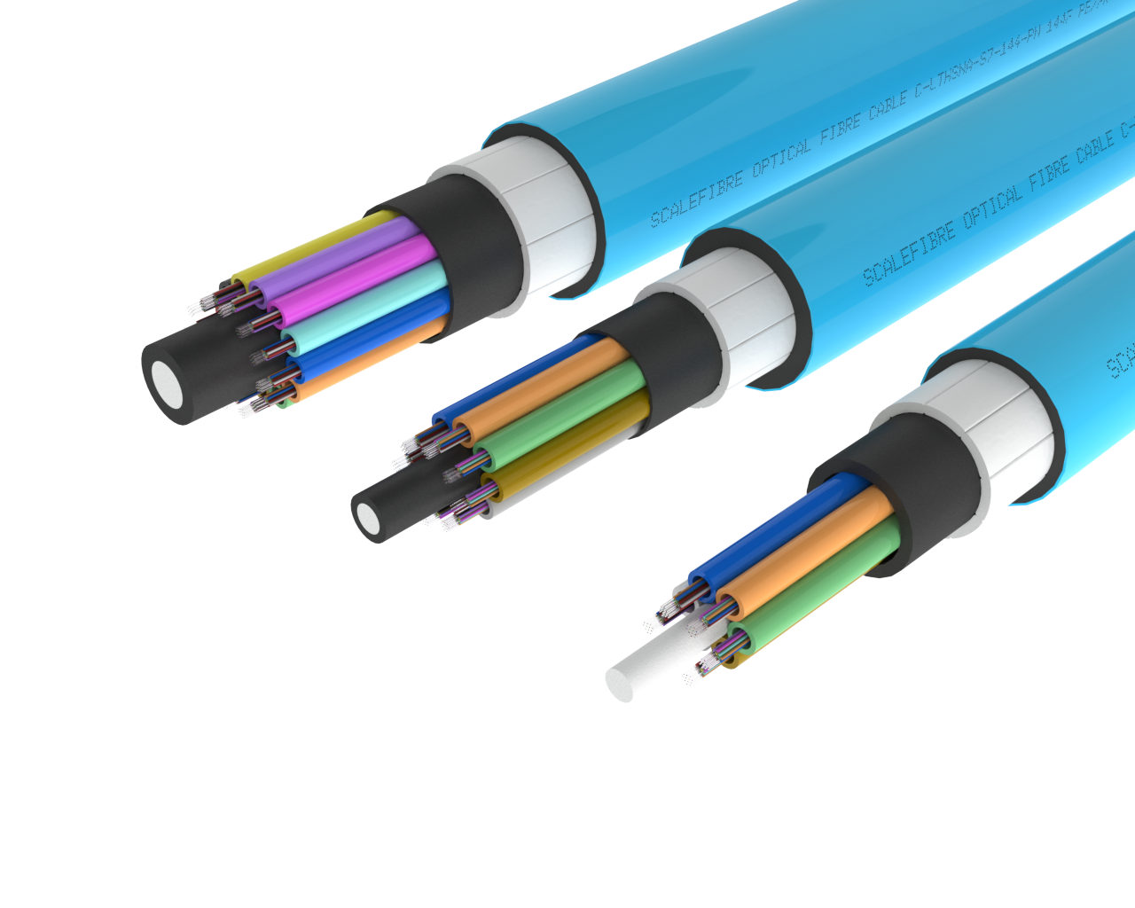 Câble à fibre optique extérieur à tube libre blindé haute résistance HS1 – gaine PE/NY, 72, 96 et 144 fibres