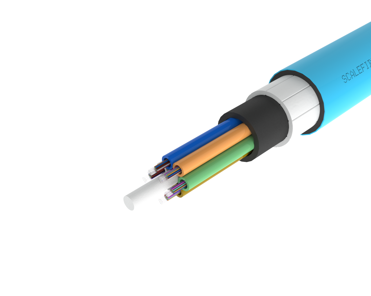 Câble à fibre optique extérieur à tube libre blindé haute résistance HS1 – gaine PE/NY, 72, 96 et 144 fibres
