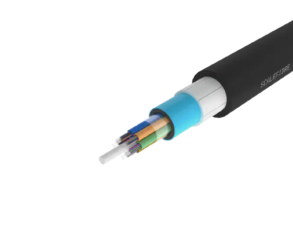 
Câble à fibre optique extérieur à tube libre et armé non métallique –
Gaine PE/NY, 72, 96 et 144 fibres