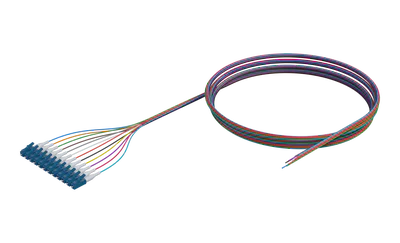 900um Buffered Single Mode Optical Fibre Pigtail, LC/UPC, Coloured 12 Pack