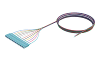 900um Buffered OM4 Optical Fibre Pigtail, SC/UPC, Aqua, Coloured 12 Pack