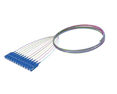 900um Buffered Single Mode Optical Fibre Pigtail, SC/UPC, Coloured 12 Pack