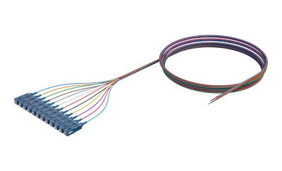 900um Buffered Single Mode Optical Fibre Pigtail, SC/UPC, Coloured 12 Pack