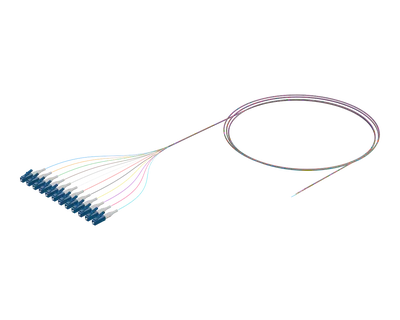 Pigtail optique à ruban flexible, 12 fibres, LC/UPC