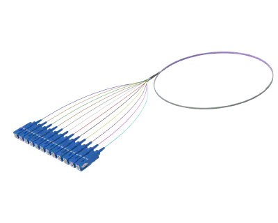 Flexible Ribbon Optical Pigtail, 12 Fibre, SC/UPC