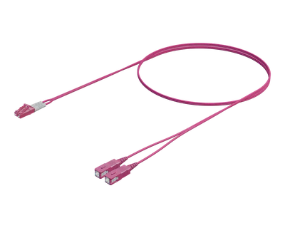 OM4 Duplex Patch Cord - SC-LC, Erika Violet