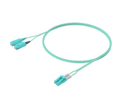 OM4 Duplex Patch Cord - SC-LC, Aqua