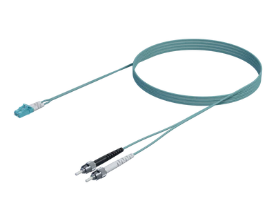 OM4 Duplex Patch Cord - LC/UPC to ST/UPC, Aqua