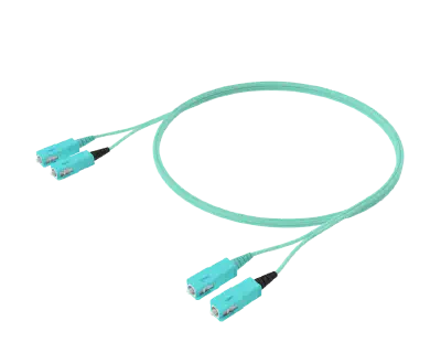 OM4 Duplex Patch Cord - SC-SC, Aqua