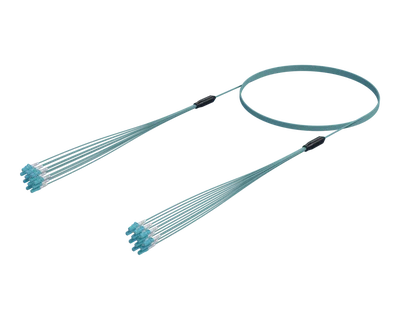 LC/UPC Micro Cable Assembly, 12-Fibre, OM4 Aqua