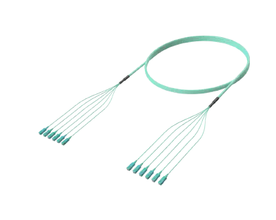 SC/UPC-SC/UPC Pre-Terminated Fibre Cable Assembly, OM4, Aqua